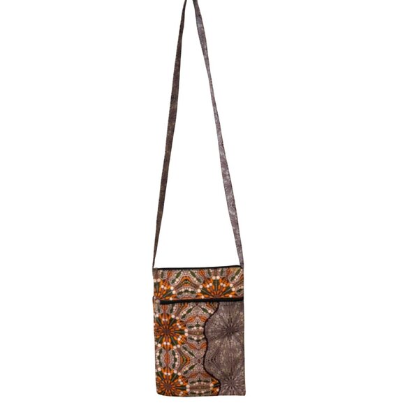 Colorful Boho Print Crossbody Bag With Zippered Pocket - Picture 4 of 6